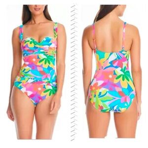 Bleu Rod Beattie Away We Go! Shirred Underwire Mio Swimsuit Size 18W